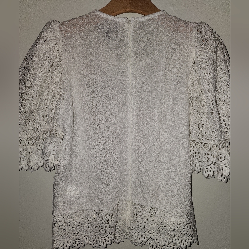 Express White Lace Ruffle Blouse - Picture 3 of 3